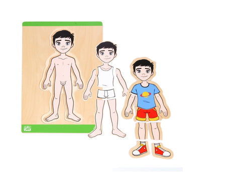 Building Up Body Parts Puzzles 3 Layers Boy