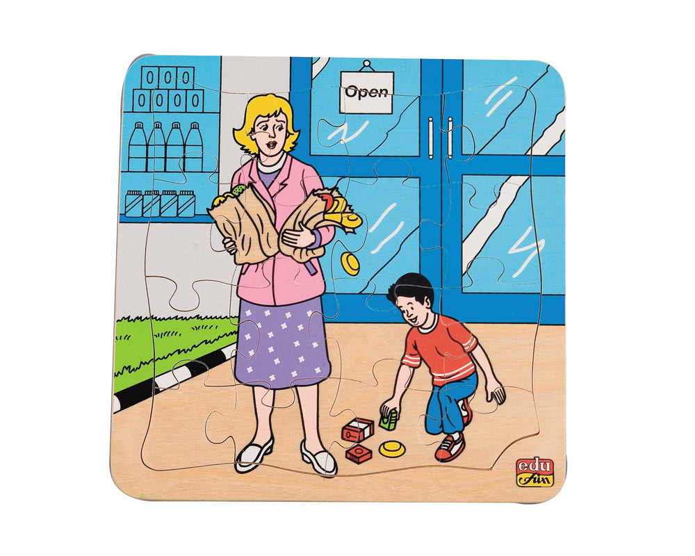 Good Manner Puzzles Helping People in Trouble - Image Alt Text